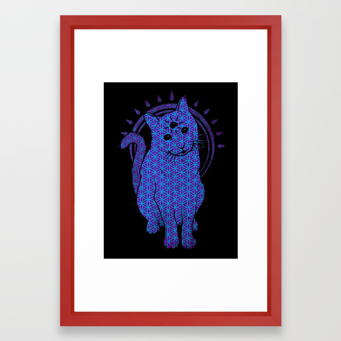 Trippy Cat 4 Framed Art Print By Biotwist Society6