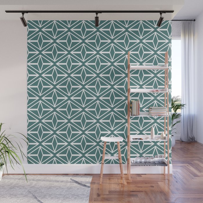 Art Deco Pattern - Teal Wall Mural