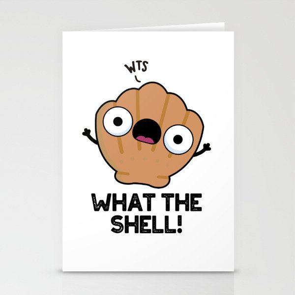 What The Shell Cute Animal Seashell Pun Stationery Cards