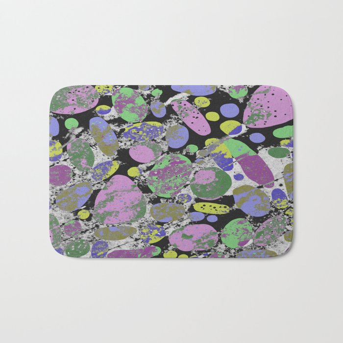 Crazy Paving - Abstract, textured, pastel coloured artwork Bath Mat