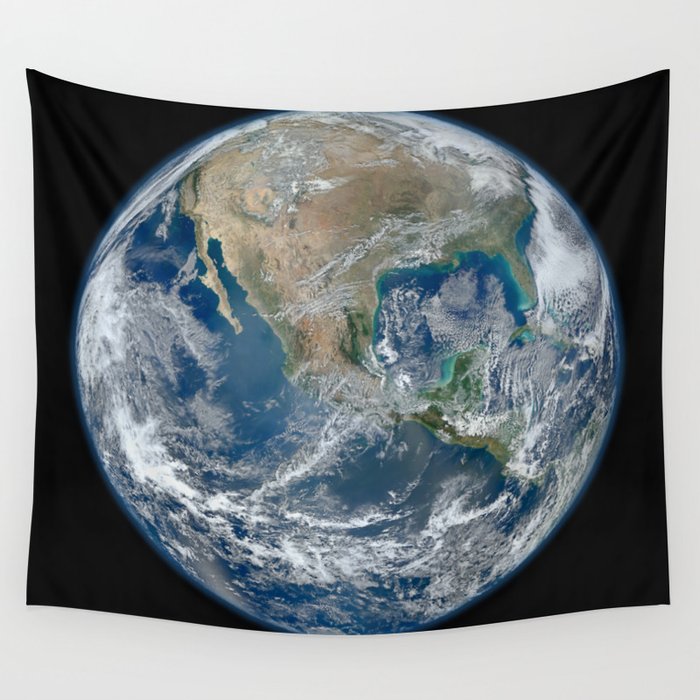 North America from Space Wall Tapestry