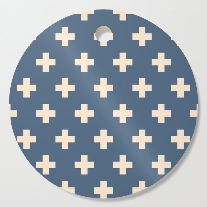 Swiss Cross Blue Cutting Board