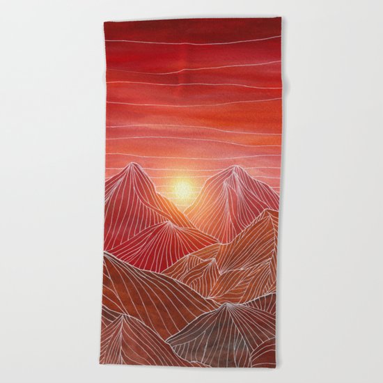 Lines in the mountains VI Beach Towel