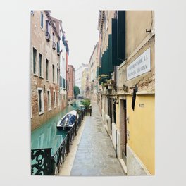 Yellow Canal in Venice Poster