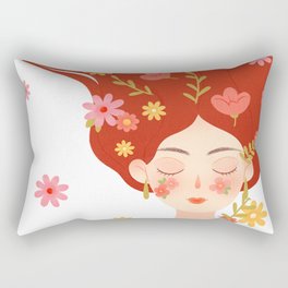 cartoon, art, design, cute, fun, flower, floral, holiday, Rectangular Pillow