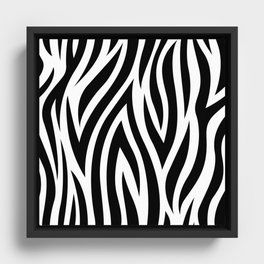 Large Zebra Animal Print Framed Canvas