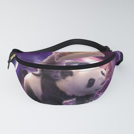 Rainbow Laser Space Cat On Panda Eating Taco Fanny Pack