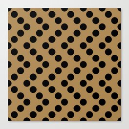 Retro Geometric Polka Dots Zigzag on Christmas Gold Brown Canvas Print