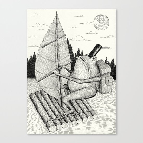 'Crossing the lake' Canvas Print