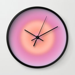 Magical Night | 01 - Gradient Print, Aura Art, Dark Blue And Pink Gradient Wall Clock
