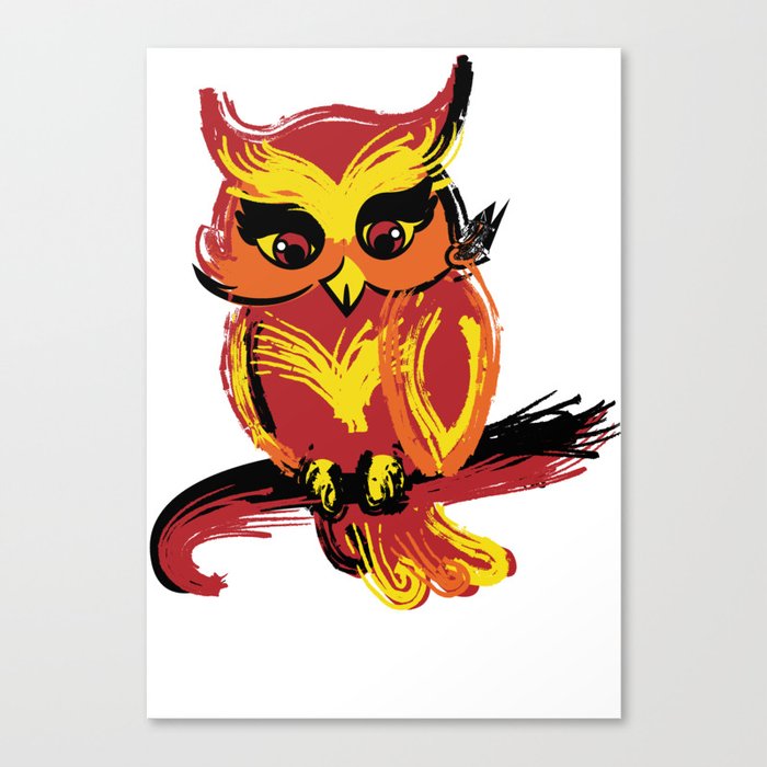 Owl colors hot Canvas Print