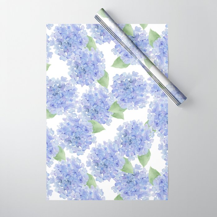 Elegant lavender lilac watercolor hydrangea floral Wrapping Paper