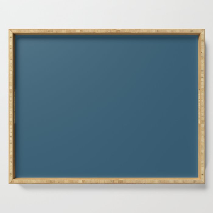 MIDNIGHT SOLID COLOR. Plain Dark Blue  Serving Tray