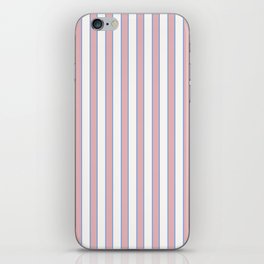 Cute Pastel Pink And Blue Stripes On Off-White Vintage Color Aesthetic iPhone Skin
