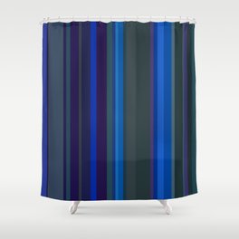 strong blue and very dark violet colored stripes Shower Curtain