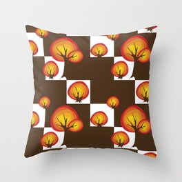 Red tree pattern Throw Pillow