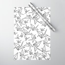 Origami Cranes Linocut Wrapping Paper