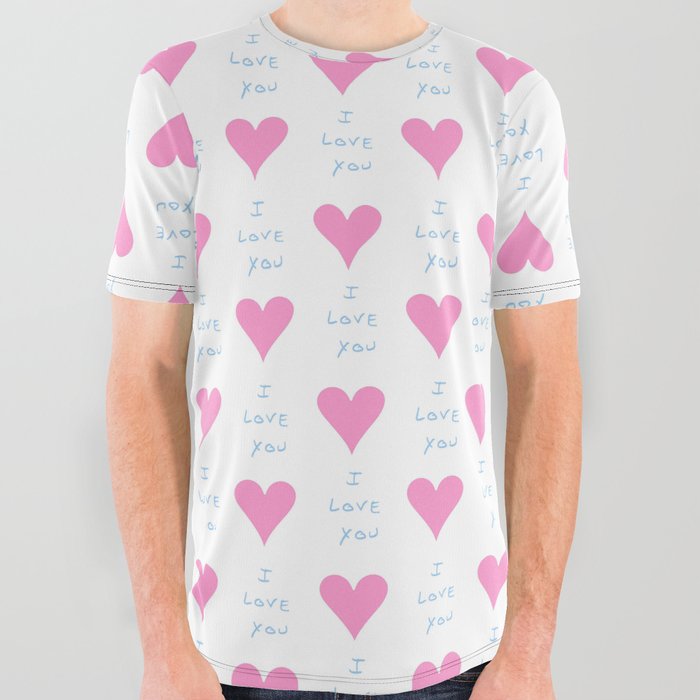 heart and love 6 - I love you All Over Graphic Tee