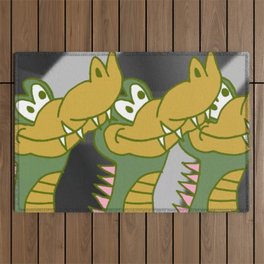 Cartoon Crocodiles Outdoor Rug