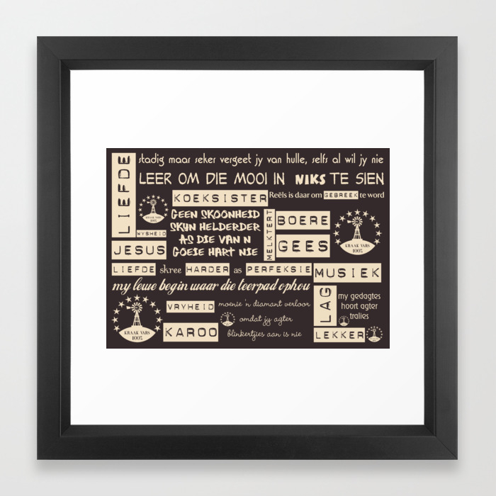 Afrikaans Bruin Framed Art Print