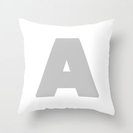 A (Gray & White Letter) Throw Pillow
