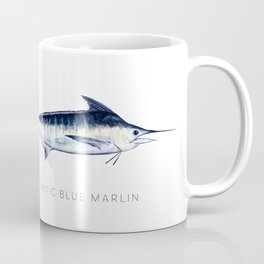 Atlantic Blue Marlin Scientific Illustration, Watercolor, Fish, Ocean fish, billfish Coffee Mug