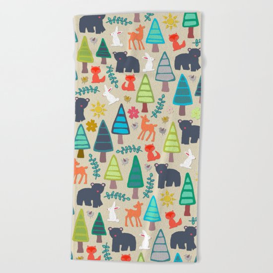 summer woodland Beach Towel