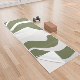 Army green abstract Yoga Towel