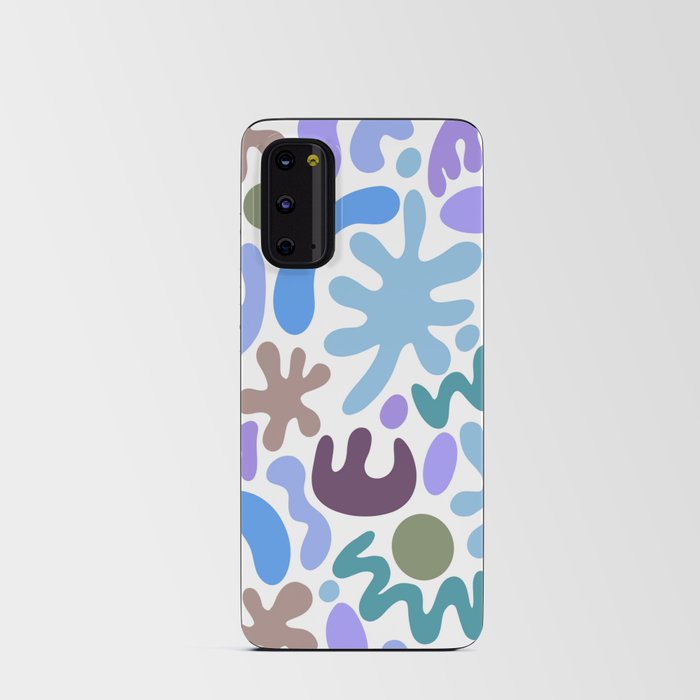 Squiggly Summer Leaves - blue purple Android Card Case