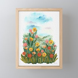 Flower Field 2 Framed Mini Art Print