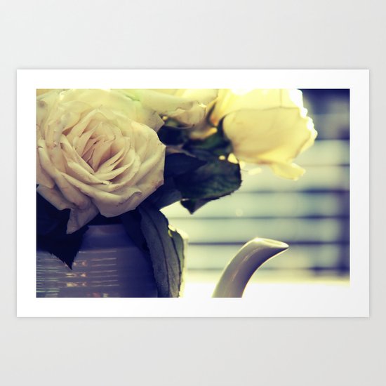 White Rose Tea Art Print
