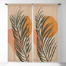Tropical Palm Leaf - Boho, Earthy Blackout Curtain