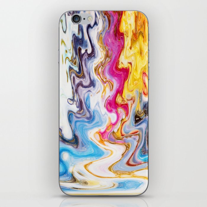 Colorful Fluid Acrylic Paint Pour iPhone Skin