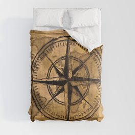 Destinations - Compass Rose and World Map Comforter
