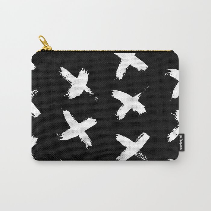 The X White on Black Carry-All Pouch