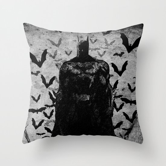The night rises B&W Throw Pillow