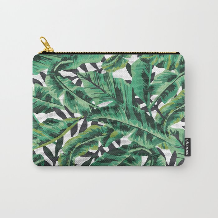 Tropical Glam Banana Leaf Print Carry-All Pouch by Nicolette | Society6