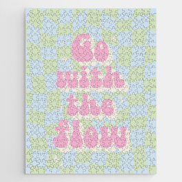 Go with the flow Funky Groovy Quote Jigsaw Puzzle