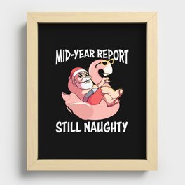 Funny Naughty Santa Christmas In July Recessed Framed Print