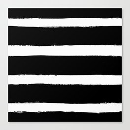 Black & White Paint Stripes by Friztin Canvas Print