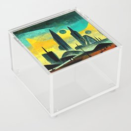 Abstract Futuristic Cityscape Acrylic Box