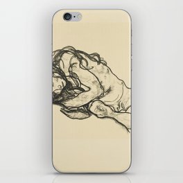 Sketch of a woman by Egon Schielle iPhone Skin