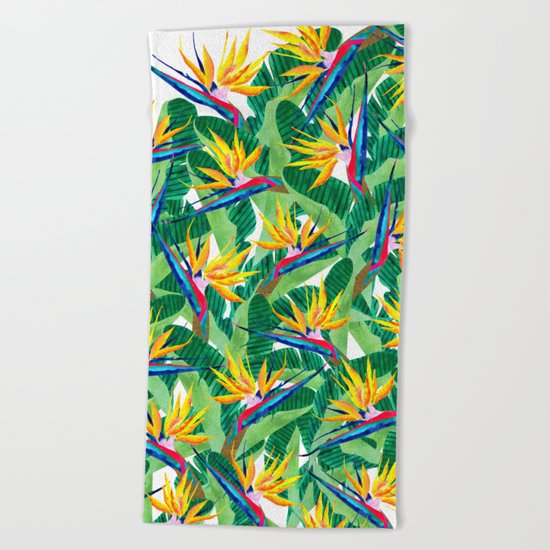 Summer Strelitzia Beach Towel
