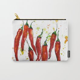 red chili pepper Carry-All Pouch | Illustration, Graphic Design, Red, Pepper, Food, Chilipepper, Spice, Nature, Spicy, Ink 
