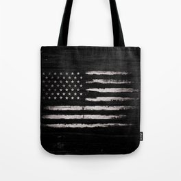 American flag White Grunge Tote Bag