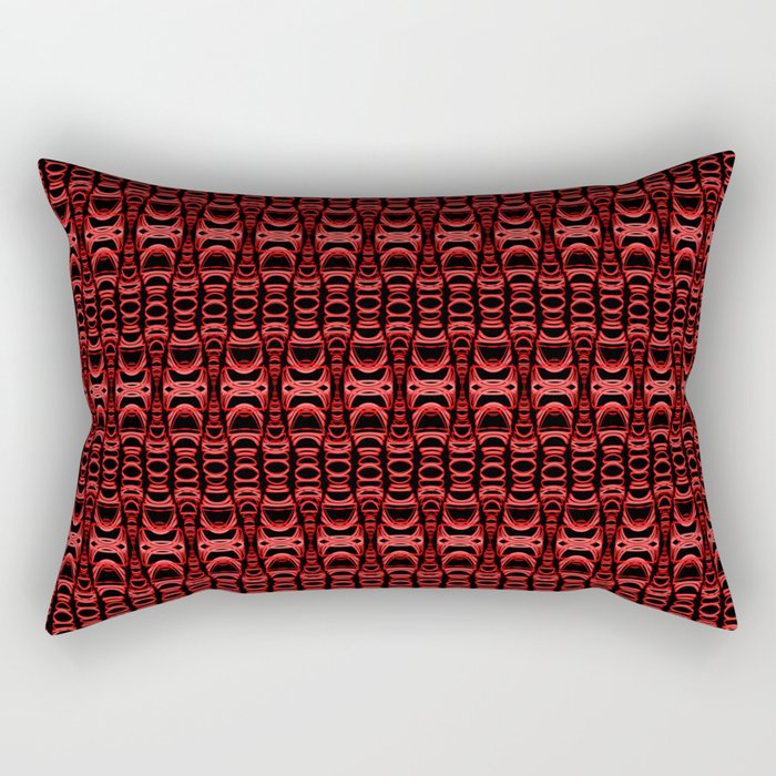 Dividers 07 in Red over Black Rectangular Pillow