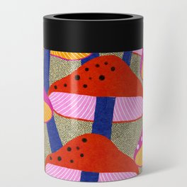 Red and Pink Mushroom print - Amsterdam Market Can Cooler
