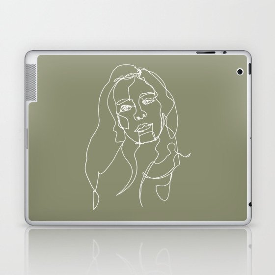 LINE ART FEMALE PORTRAITS II-III-X Laptop & iPad Skin