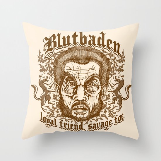 Blutbaden Sepia Throw Pillow