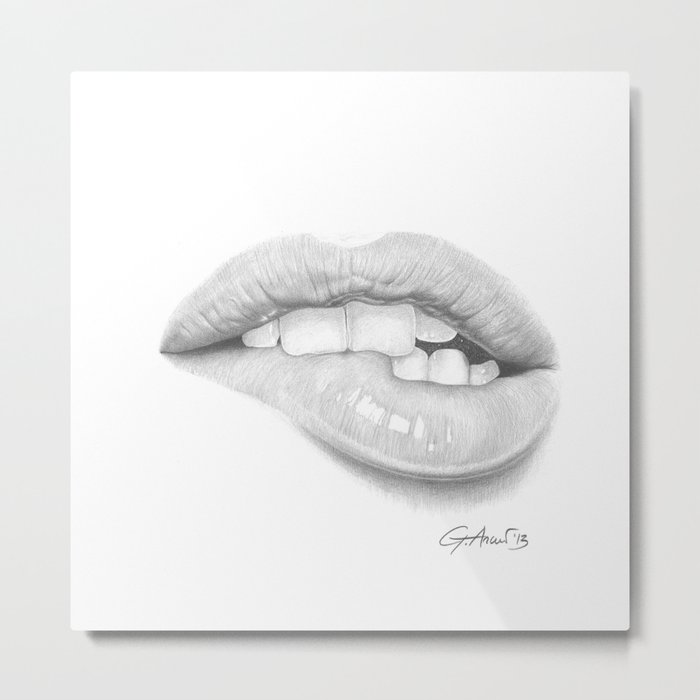 Desiderio / Desire - Lip Bite - Mouth Metal Print